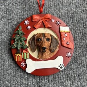 E & S Pets Christmas Ornament Red Dachshund Dog Can Be Personalized New